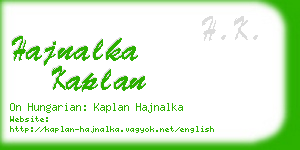 hajnalka kaplan business card